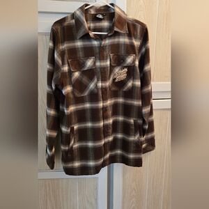 Santa Cruz Skateboards Brown Plaid Shirt
